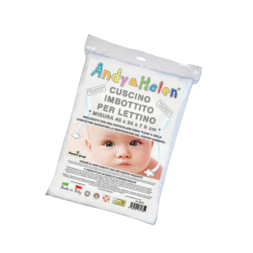 Andy& Helen - Cuscino Lettino Imbottito Antibatterico Anallergico Ignifugo 45x34x7 Cm