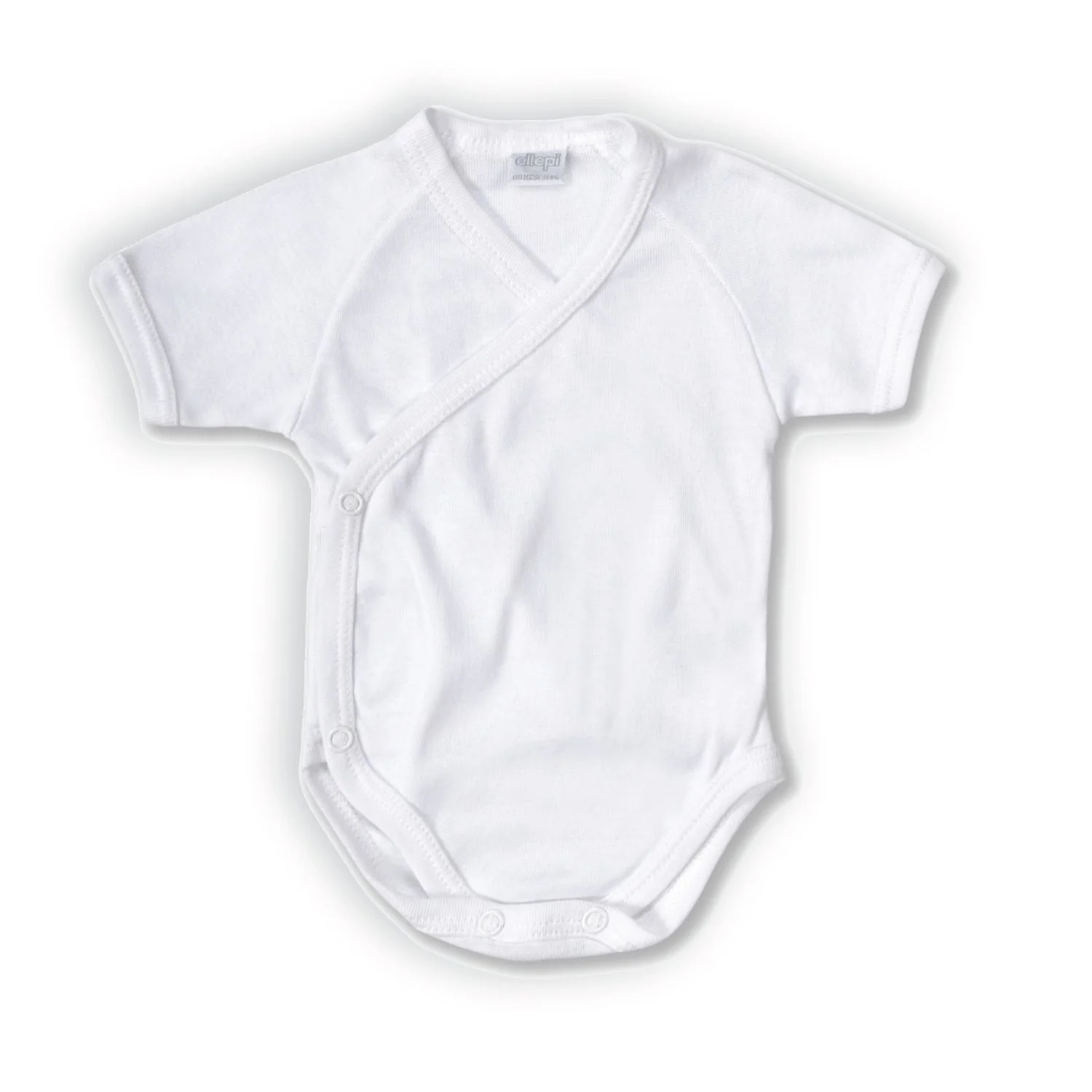 Ellepi - Body bianco fresco cotone mezza manica con apertura laterale