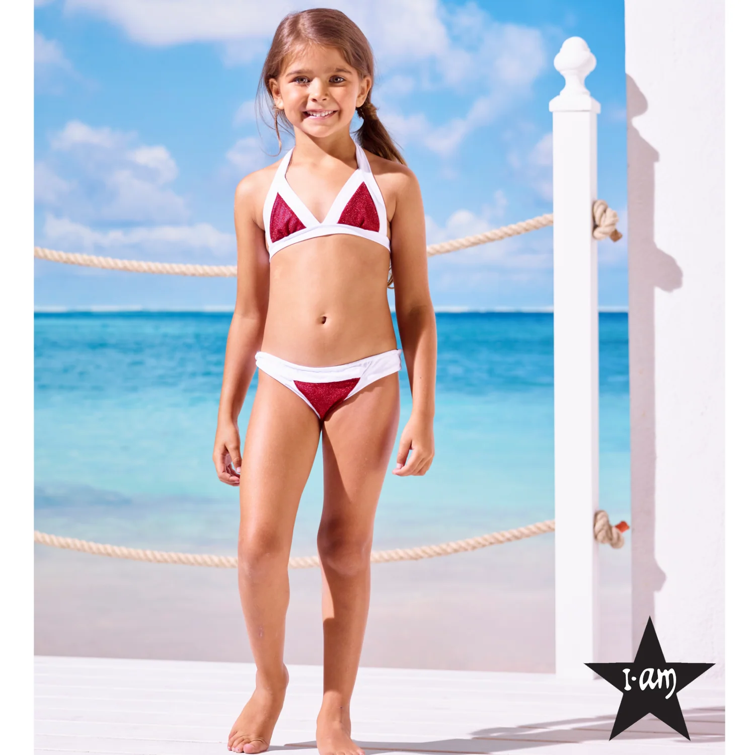 I Am Bikini - Bikini Triangolo Fucsia Glitter Bambina Junior - Image 3