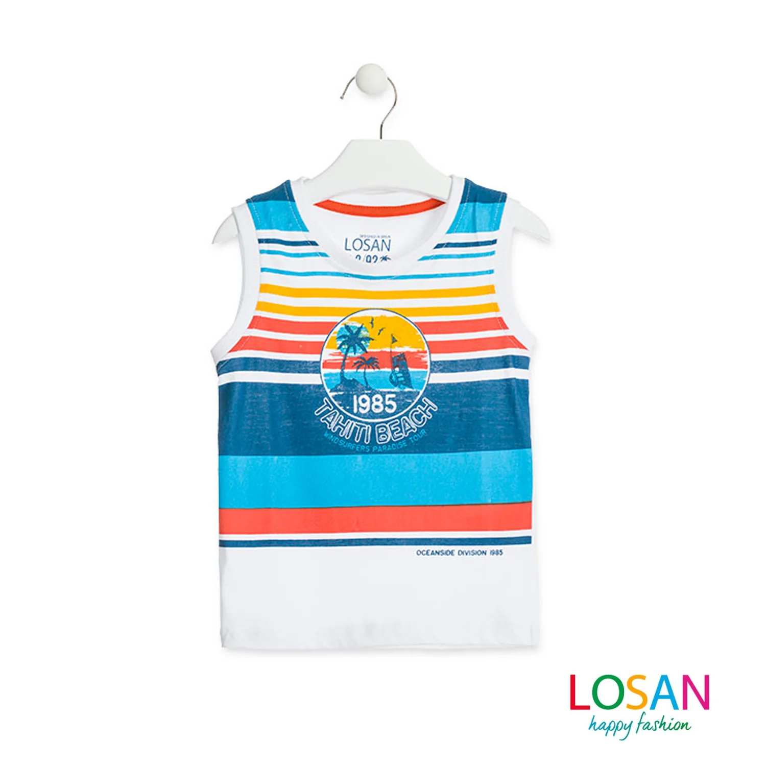Losan - Canotta a Righe Stampate Bambino Junior ULTIMA TAGLIA 3 ANNI