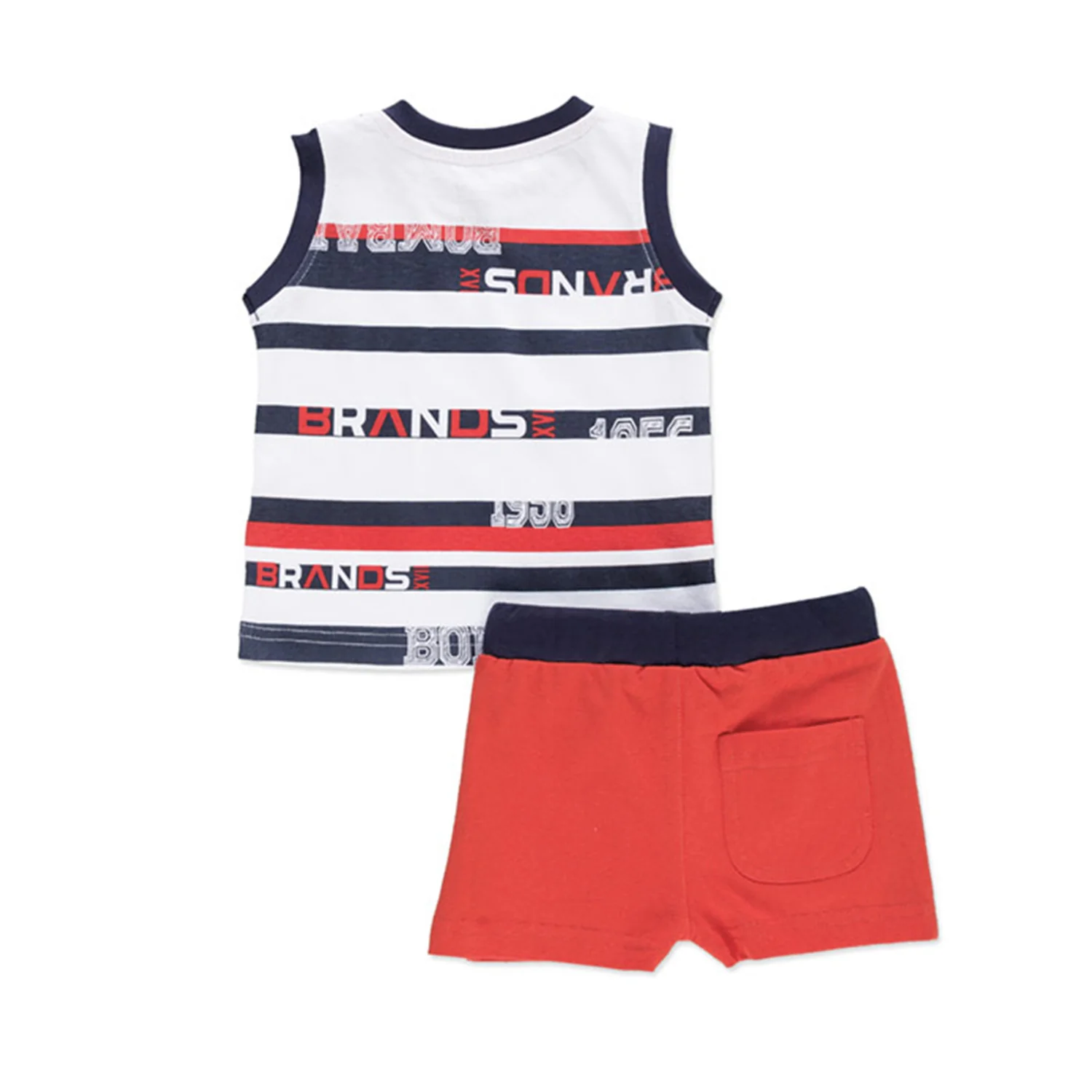 Losan - Completo Newborn Bimbo Maglietta a Righe e Bermuda - Image 2