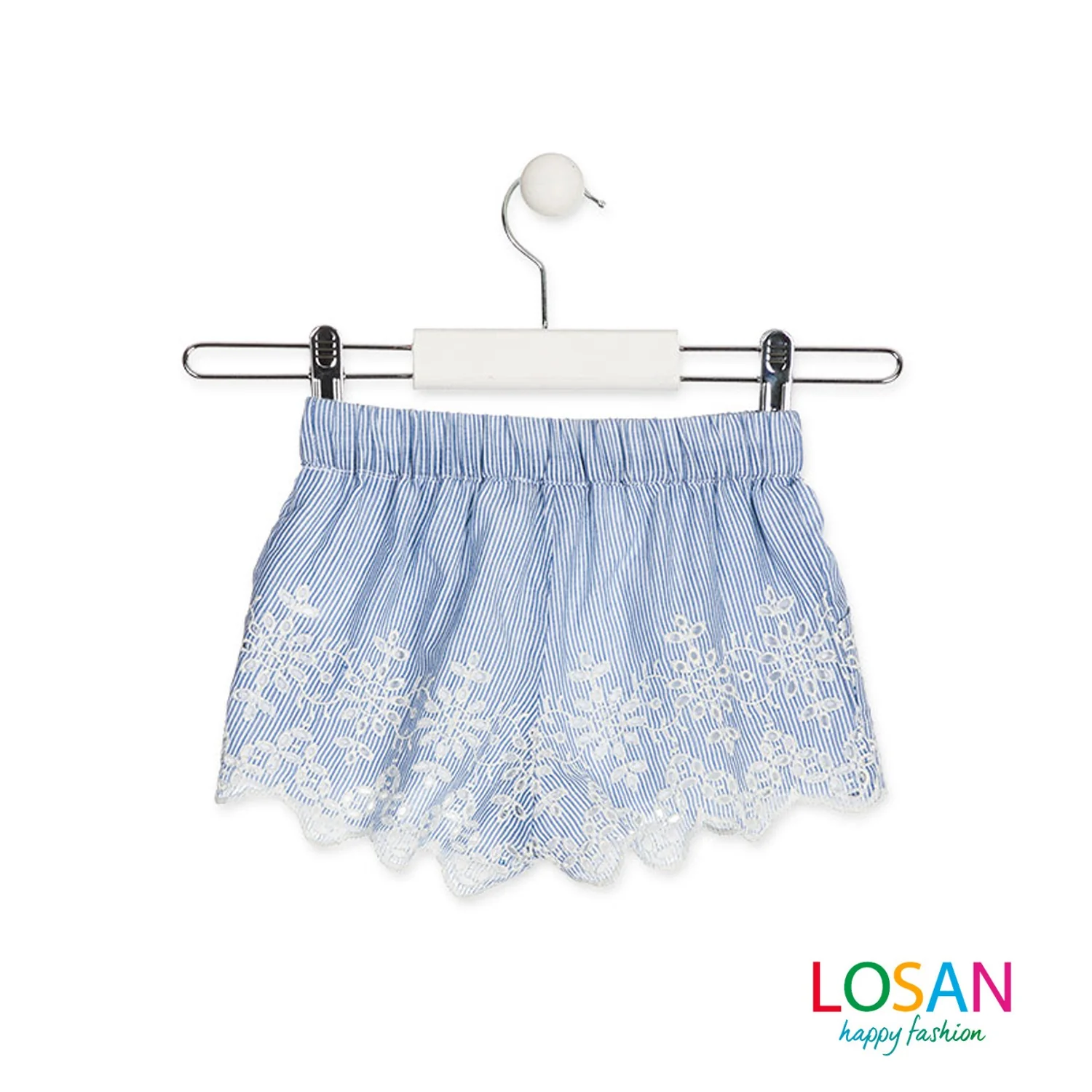 Losan - Shorts in Voile con Orlo Ricamato Bambina Junior - Image 2