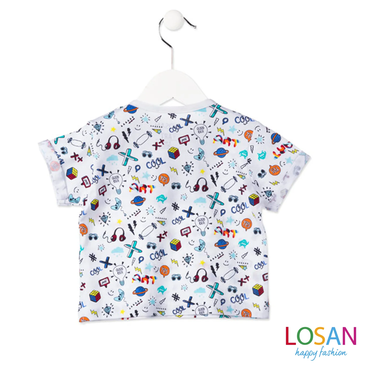 Losan - T-shirt Baby Bimbo Manica Corta Stampe Colore Bianco - Image 3