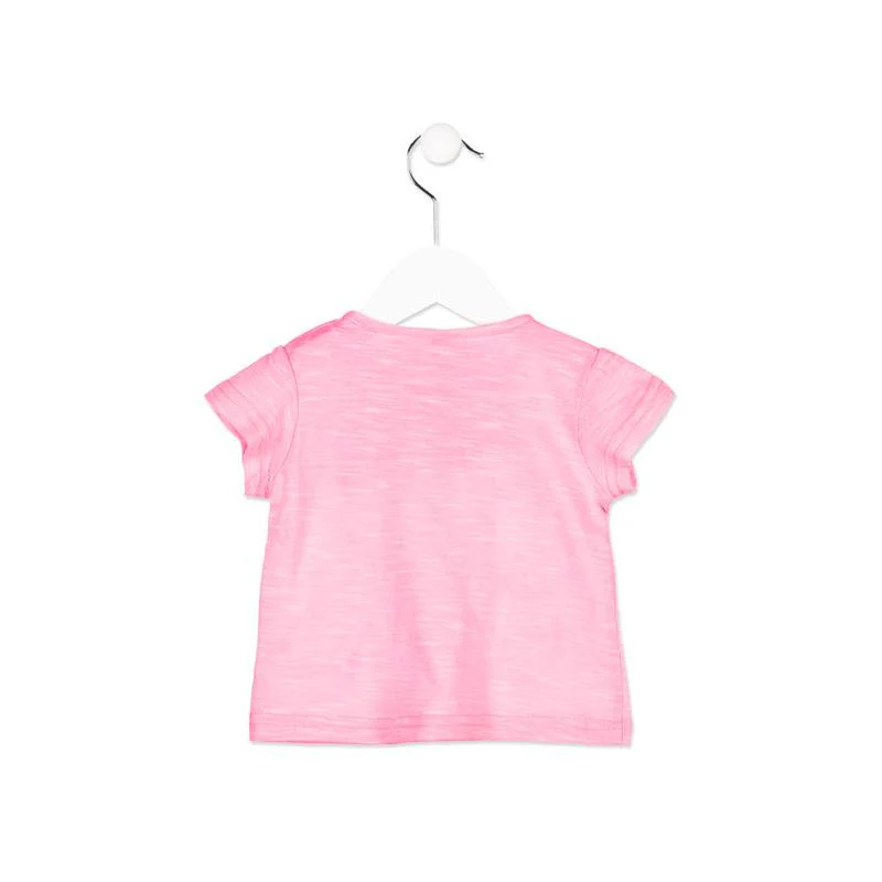 Losan - T-Shirt Bimba Baby Stampata Rosa Fluo - Image 2