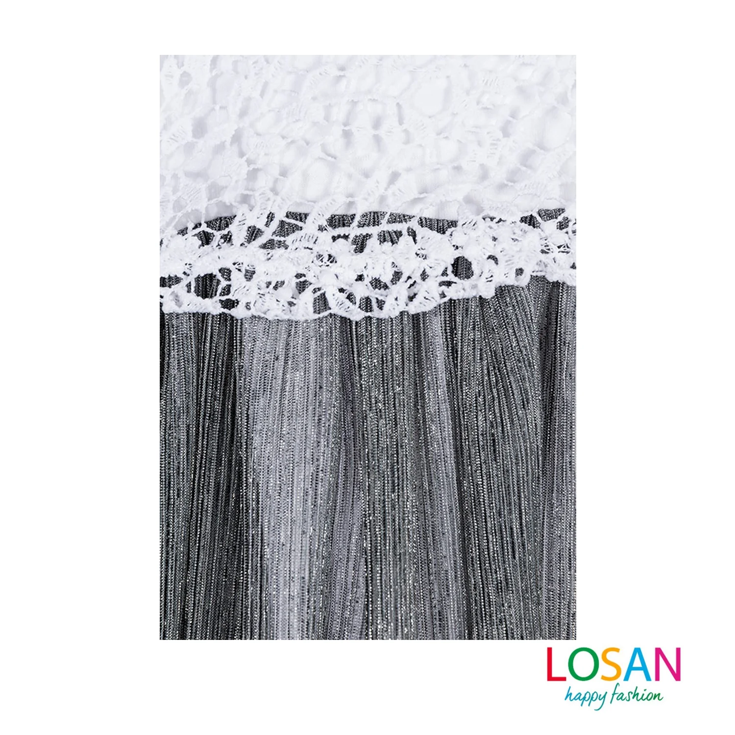 Losan - Vestito con Gonna Argento Bambina Junior - Image 3