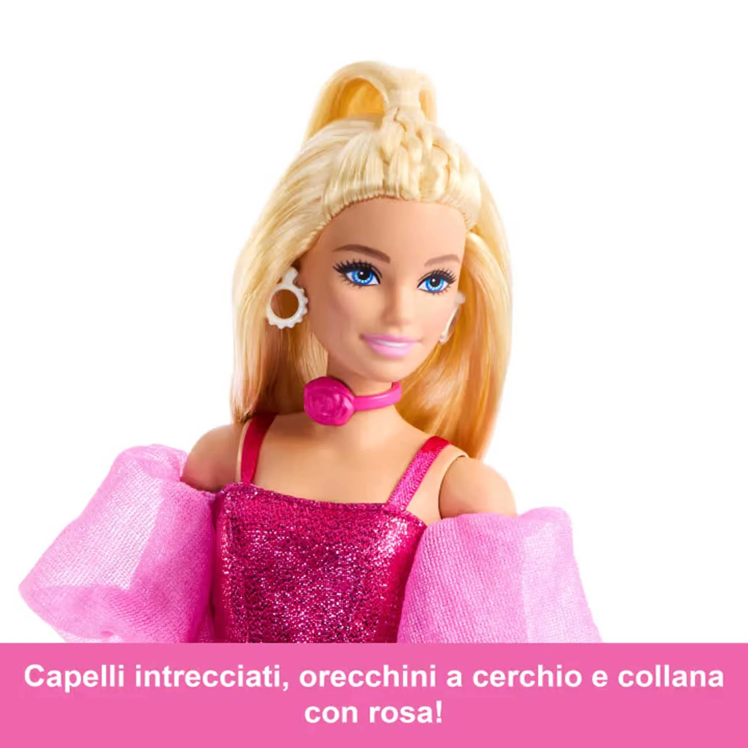Mattel - Barbie Fashionista Deluxe Metallic Bionda Con Vestito Rosa JFP40 - Image 3