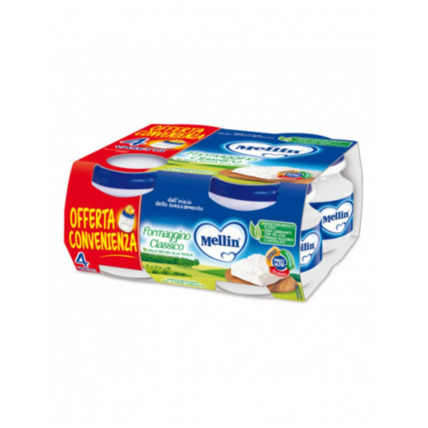 Mellin - Omogeneizzato Formaggino Classico: Confezione 4x80g