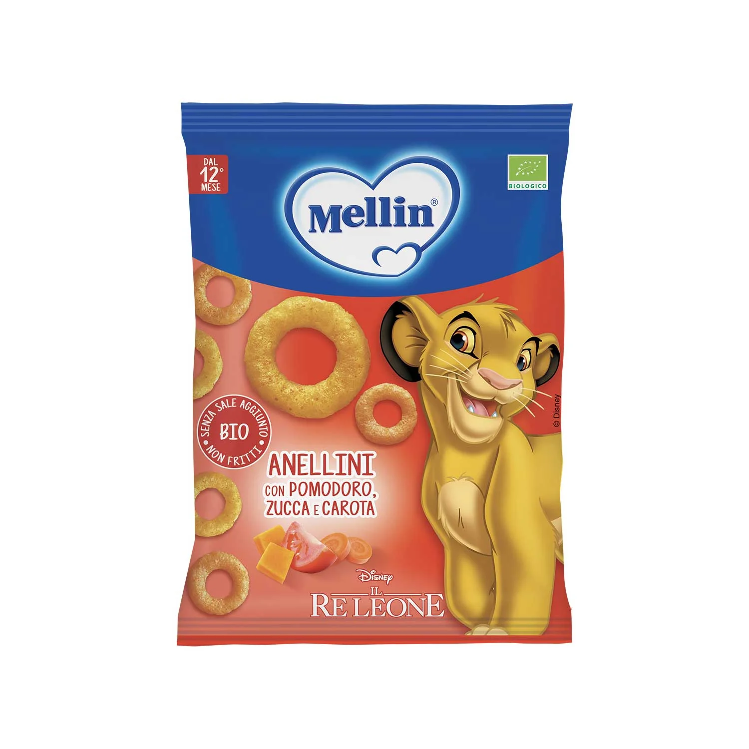 Mellin - Snack Anellini Pomodoro, Zucca Carota: Confezione 15 gr