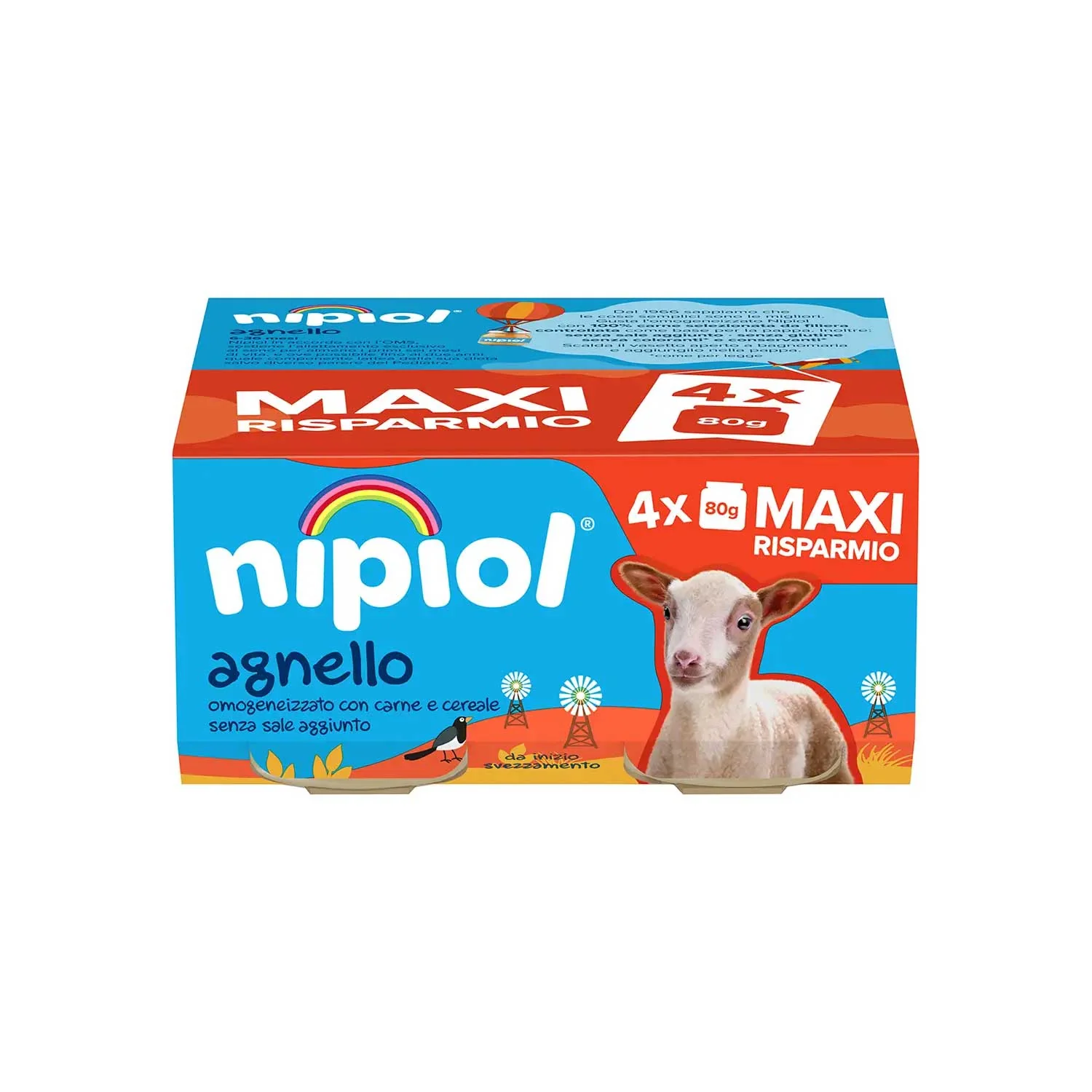 Nipiol - Omogeneizzato Agnello: Confezione 4x80 gr