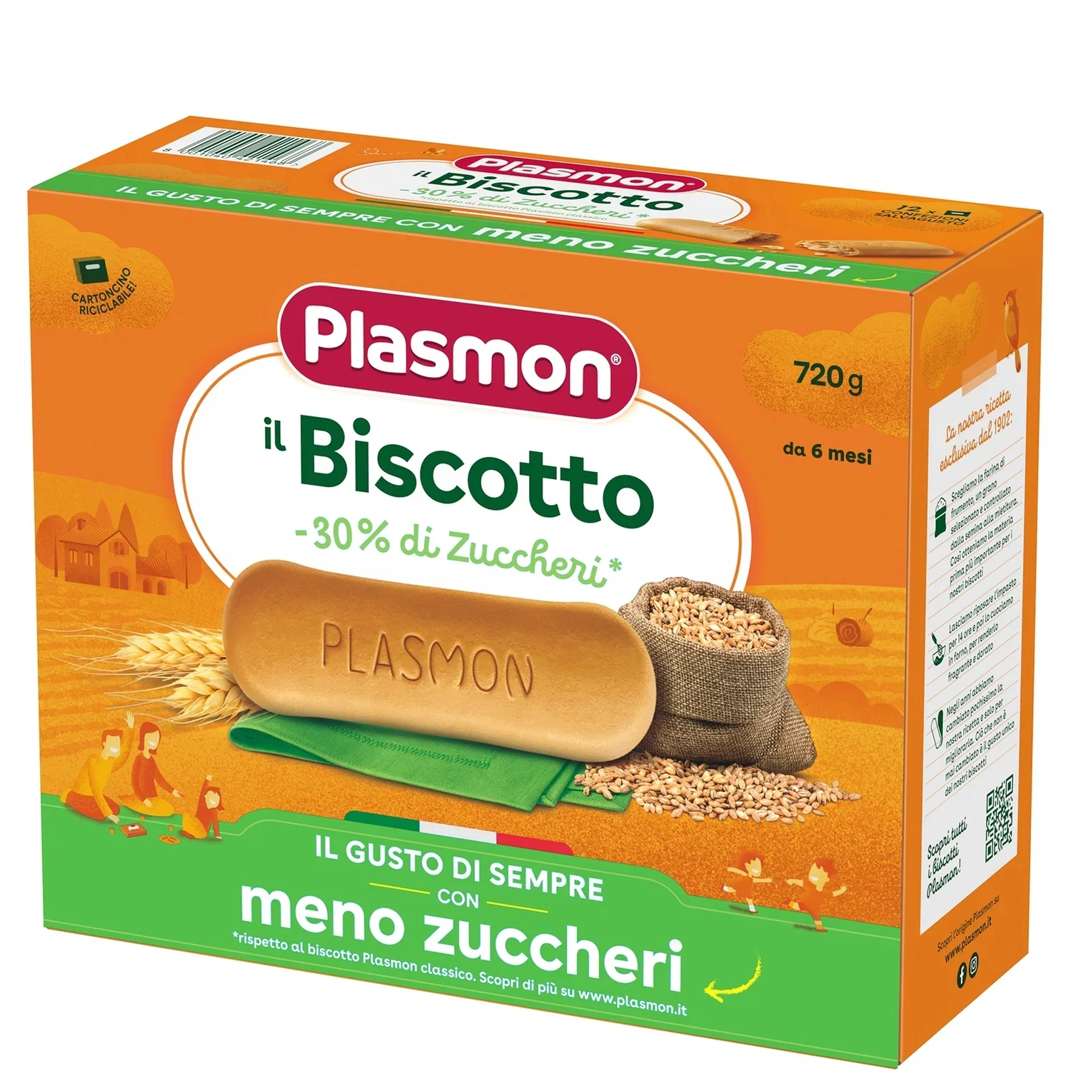 Plasmon - Biscotto -30 Zucchero: Confezione 720 gr