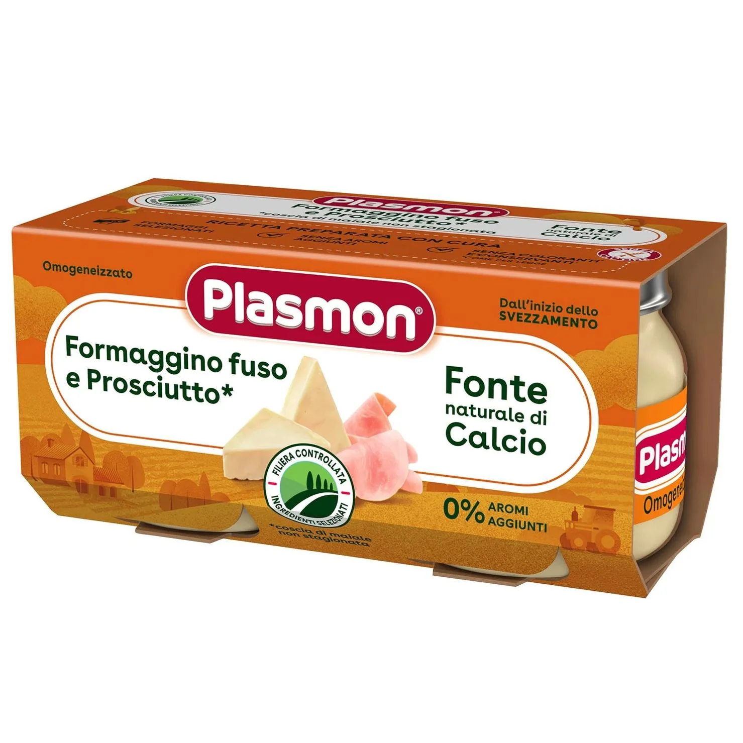 Plasmon - Omogeneizzato Formaggino Prosciutto: Confezione 2x80 gr
