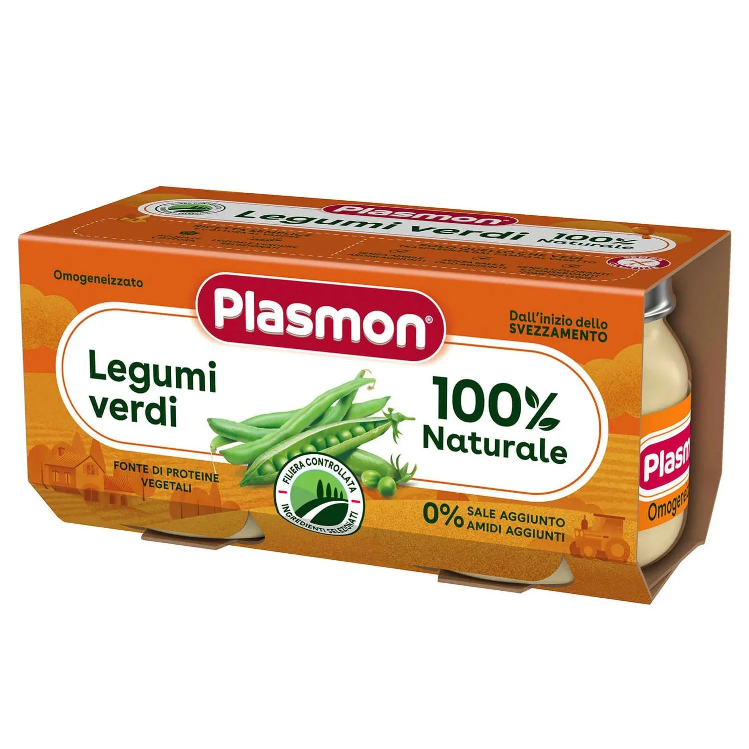 Plasmon - Omogeneizzato Legumi Verdi: Confezione 2x80 gr