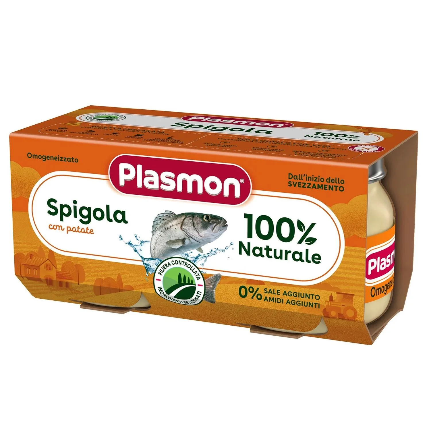 Plasmon - Omogeneizzato Spigola: Confezione 2x80 gr
