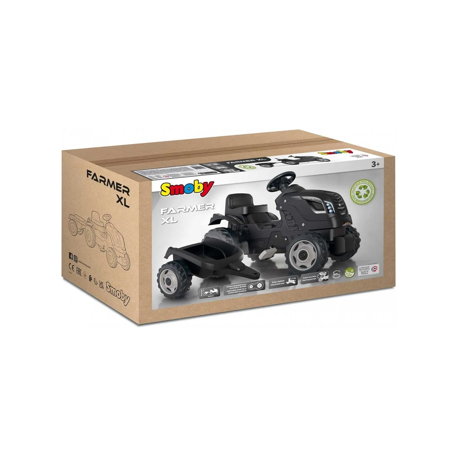Smoby - Life Trattore Farmer XL Nero - Image 3