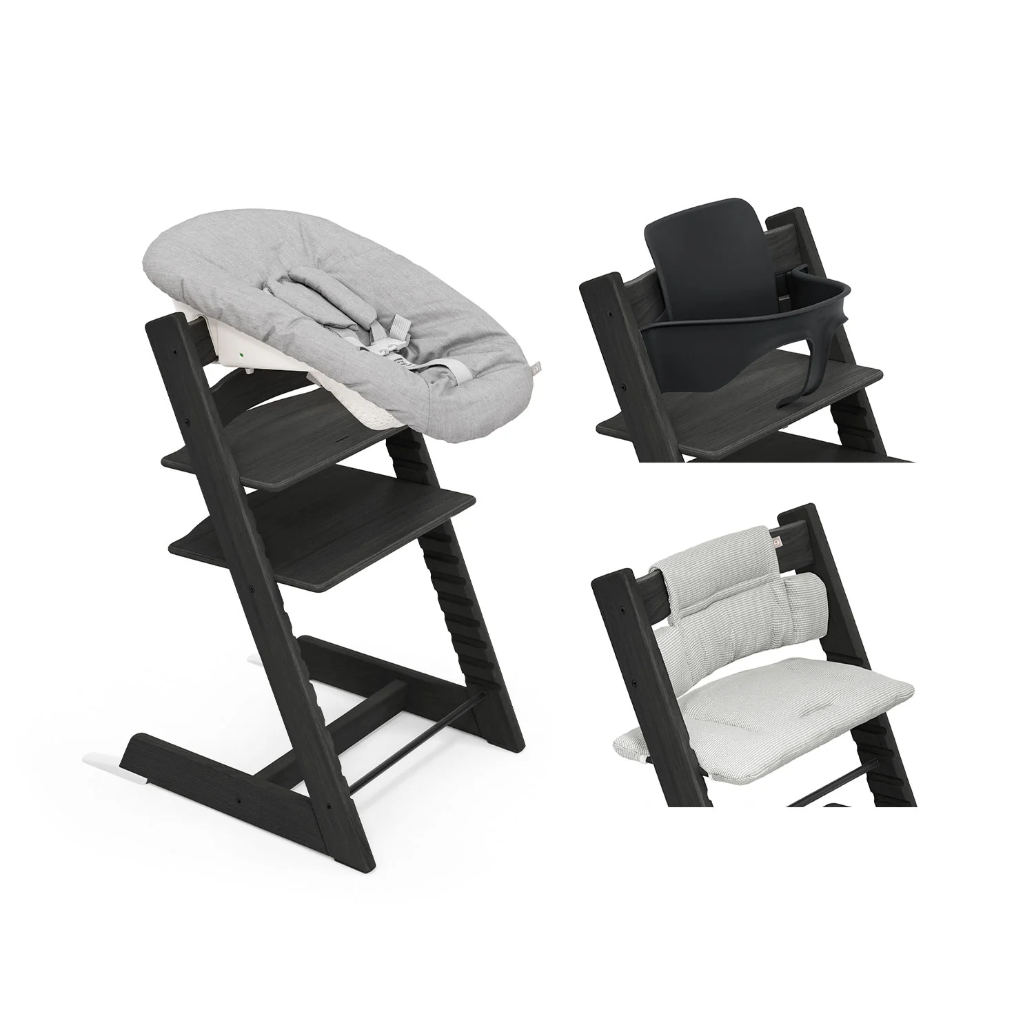 Stokke - Sedia Tripp Trapp in Rovere + Baby Set + Newborn Set + Cuscino