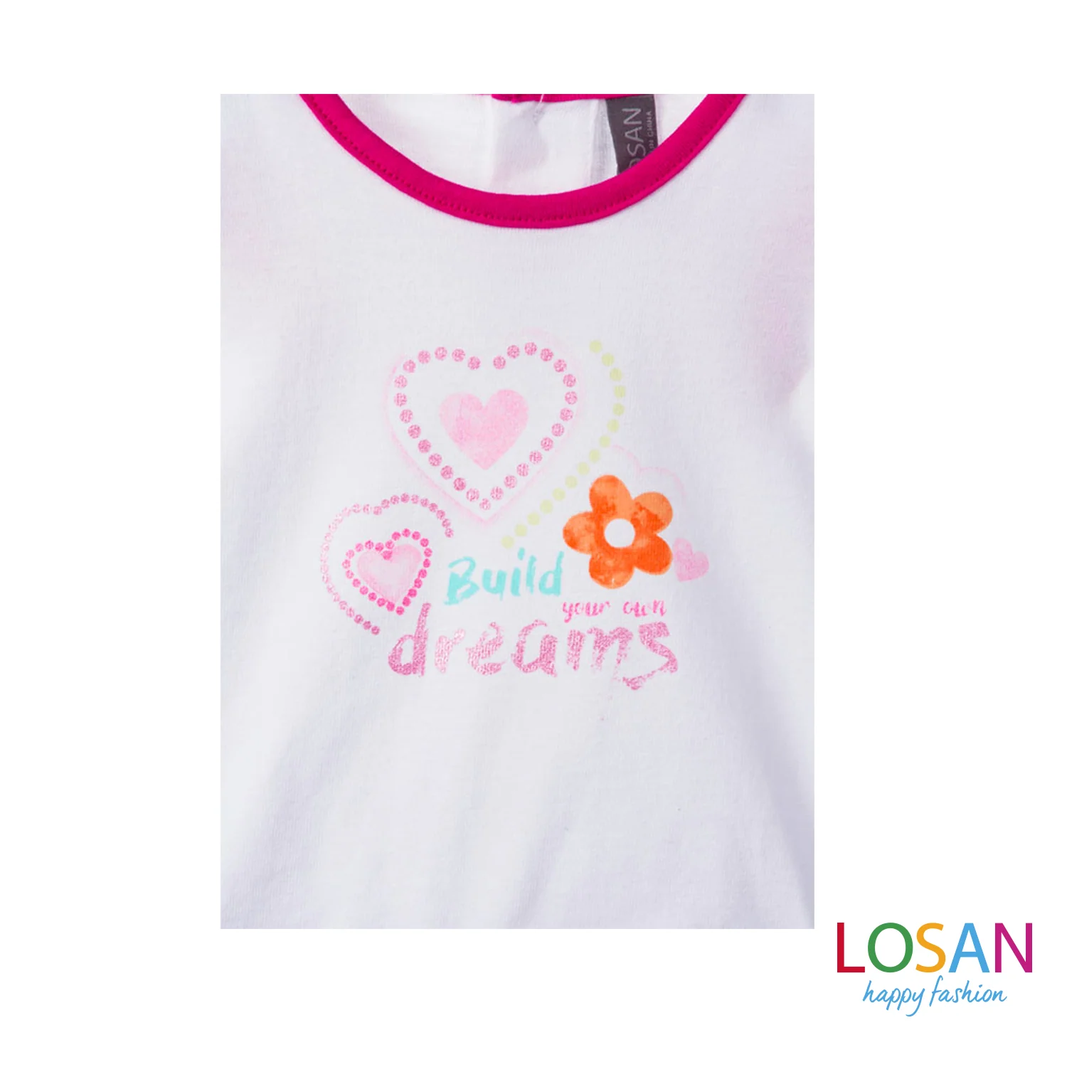 Losan - Vestito Combinato Smanicato Fucsia e Jeans - Image 3